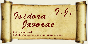 Isidora Javorac vizit kartica